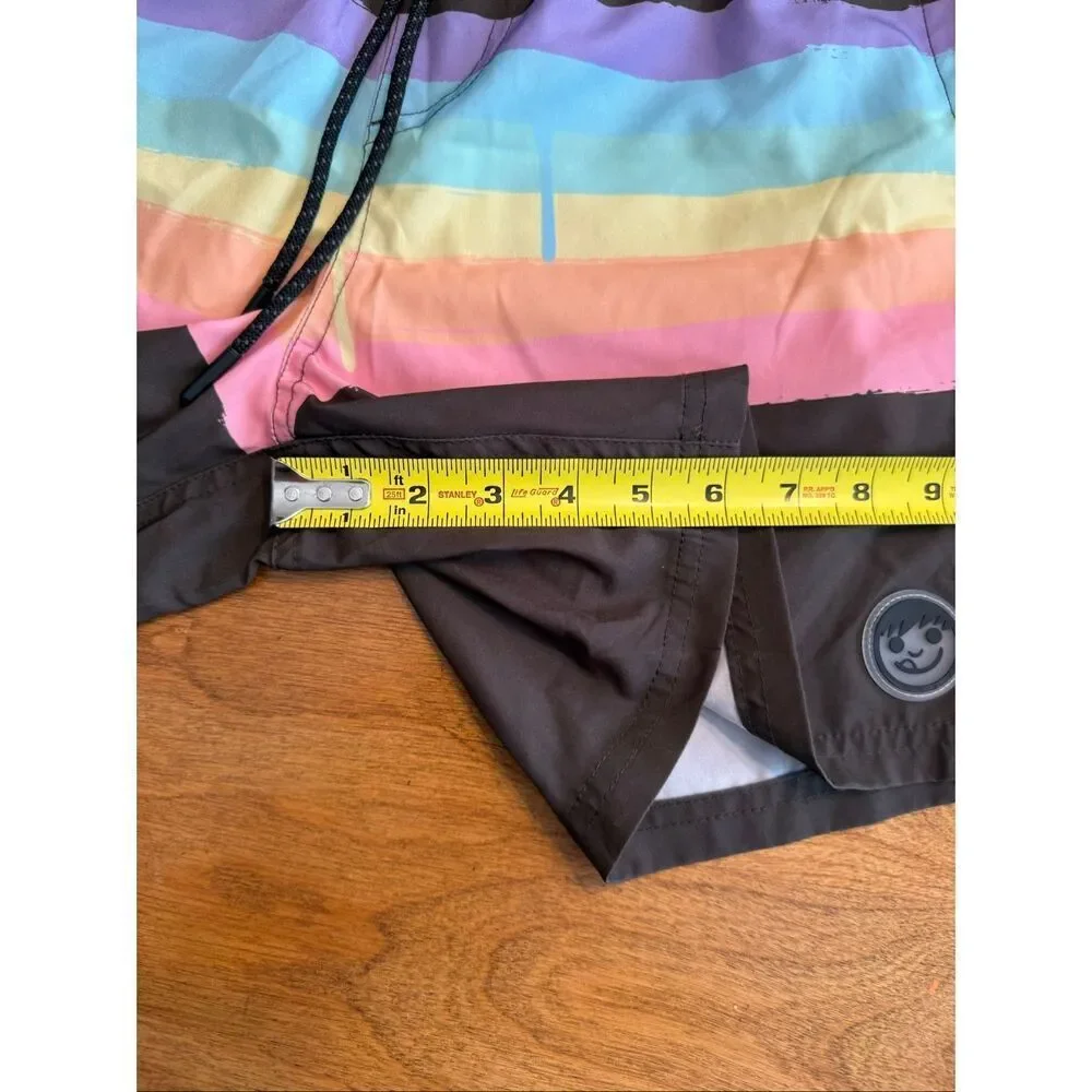 Neff Kids' Rainbow Stripe Pastel Stretch Board Swim Shorts Multicolor Medium